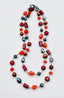 Red Jasper, Carnelian, and Silverite Mix Necklace with Sterling Silver Clasp, 36"