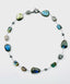 Labradorite and Faceted Natural Opal with Sterling Silver and Diamond Clasp, 18"