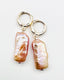Natural Colored Biwa Pearl Earring on Gold Fill Huggie Leverback, 1.5"