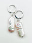 White Biwa Freshwater Pearl Earring Sterling Silver Huggie Leverback, 1.5"