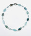 Faceted Moss Aqua Necklace with Sterling Silver Diamond Clasp, 18"