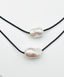 White Freshwater Baroque Pearl on Blk Rhodium Stainless Steel Snake Chain, 18"