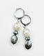 Faceted Silverite Earring on Sterling Silver Huggie Lever Back, 1.5"