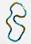21" Smooth Multicolor Apatite Rondelle Necklace with Sterling Silver Diamond Clasp