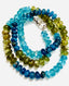 21" Smooth Multicolor Apatite Rondelle Necklace with Sterling Silver Diamond Clasp