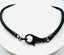18" 5mm Braided Black Leather Necklace with Large Black Spinel Sterling Silver Clasp