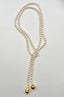 Freshwater Rice Pearl and 18k Gold Plated Baroque Pearl Lariat, 36"