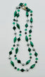 36" Malachite Pyrite Green Onyx and Green Freshwater Pearl Long Necklace with Sterling Silver