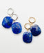 Flat Faceted Lapis on Gold Filled Huggie, 1.25"