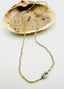 15.5" 2mm Faceted Champagne Zircon Necklace with Sterling Silver Diamond Teardrop Shaped Clasp