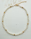 16" 6mm Round Freshwater Pearl Necklace with Faceted Gold Fill Balls and Clasp