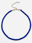 16" Faceted 5-6 mm Lapis Heishi Necklace with Vermeil Clasp
