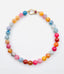 16" 12mm Multi-Color Faceted Dragon Vein Agate Ball Neckalce with Vermeil Diamond Clasp