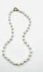 16" Small White Baroque Pearl Necklace with Vermeil Diamond Clasp