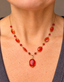 16" Carnelian Necklace with Vermeil Carnelian Pendant