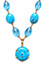 16" Kingman Turquoise Necklace with Vermeil Turquoise Pendant
