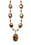 16" Pyrite Necklace with Vermeil Pyrite Pendant