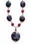 16" Ruby Kyanite Necklace with Vermeil Ruby Kyanite Pendant