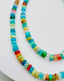 16" Blue Multi Color Opal Faceted Rondelle Necklace