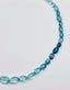 16" Faceted 10mm Rondelle Aquamarine, Mystic Blue Moonstone and Blue Quartz Necklace with Sterling Silver Clasp