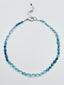 16" Faceted Petite Oval Ombre Aquamarine Necklace
