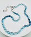 16" Faceted 10mm Rondelle Aquamarine, Mystic Blue Moonstone and Blue Quartz Necklace with Sterling Silver Clasp
