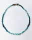 16" AAA Faceted Ombre Oval Moss Aquamarine Necklace with Sterling Silver Carabiner