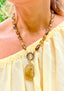 17.5" AAA Smooth Oval Hessonite Garnet Necklace with Two Tone Diamond Clasp