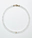 17" Crystal Quartz Faceted Heishi Cut Necklace with Vermeil and Diamond Rondelle and Gold Fill Clasp