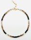 17" Faceted Ombre Smoky Quartz Heishi Necklace with Gold Vermeil Diamond Clasp