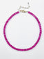 17" Bright Pink Topaz Heishi Cut Necklaces with Vermeil Clasp and Two Tone Paperclip Extension Chain