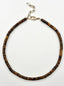 Tiger's Eye Heishi Necklace with Gold Fill Clasp, 17"