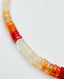 17" AAA Mexican Fire Opal Faceted Heishi Necklace with Vermeil and Sterling Silver Diamond Clasp