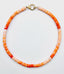 17" Ombre Orange Opal Heishi Necklace with Vermeil and Sterling Silver Diamond Clasp