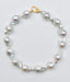 17" AAA XL Lustrous Freshwater White Baroque Pearl Necklace with Vermeil Diamond Clasp