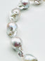 17" AAA XL Lustrous Freshwater White Baroque Pearl Necklace with Vermeil Diamond Clasp