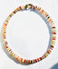 17" Muticolor Gemstone and Crystal Quartz Heishi Necklace with Two Tone Diamond Clasp