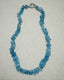 17" One of a Kind Raw Cut Aquamarine Necklace with very small spacing
