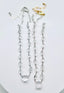 17" AAA Faceted Clear Herkimer Diamond Necklace with Small Organic Herkimer Pendant and Sterling Silver Chain