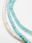 17" Faceted Baby Blue Aquamarine Heishi Necklace and Chain