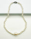 17" Round 6mm Freshwater Pearl Necklace with Single Round Baroque Pearl with Rhodium Sterling Silver Clasp