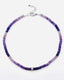 17" Faceted Shaded Purple Amethyst Neishi Necklace with Three Row Sterling Silver Diamond Rondelle