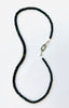 17" Black Opal Rondelle Necklace with Sterling Silver Carabiner