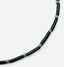 17" Black Coral Tube Necklace with Double Row Sterling Silver Diamond Rondelles and Silver Diamond Clasp