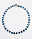 17" Natural Untreated Faceted Hexagonal Blue Sapphire with Sterlling Silver and Diamond Clasp
