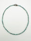 17" Natural Blue Zircon, Pyrite, and Necklace with Sterling Silver Diamond Clasp