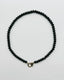 18" Faceted Black Spinel Rondelle Necklace with two tone diamond clasp