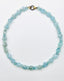 18" Faceted Coin Shaped and Rondelle Aquamarine Necklace