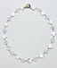 18" Petite Mother Of Pearl and Rainbow Moonstone Clover Necklace with Diamond 2T Clasp