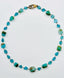 18" Faceted Peruvian Opal and Apatite Necklace with Two Tone Diamond Clasp